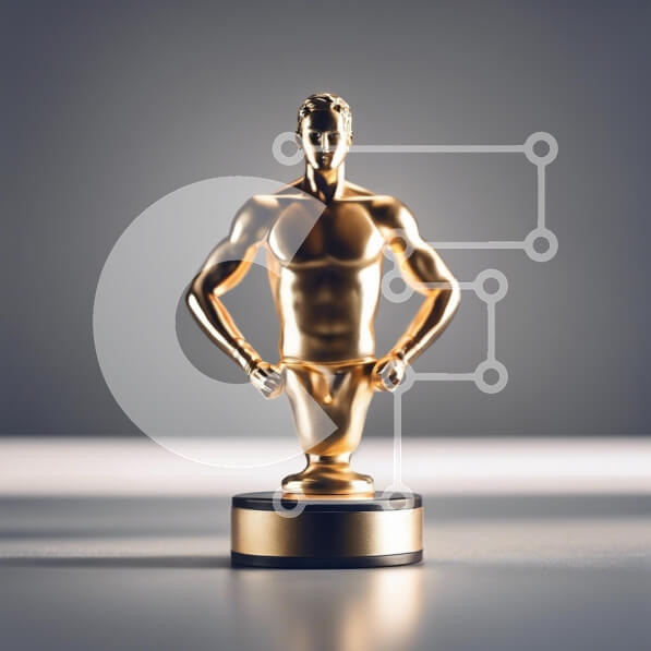 Intra Συλλεκτικό Ξύλινο Παζλ Plywood  4mm - Χρυσό τρόπαιο άγαλμα του επιτεύγματος Σε Ξύλινο Κουτί - Διαστάσεις: 10x10 cm – 25 κομμάτια