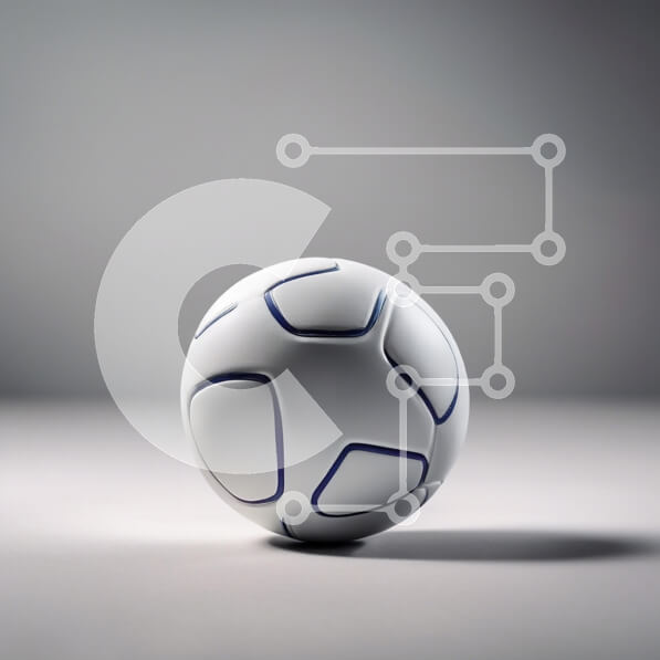 Intra Συλλεκτικό Ξύλινο Παζλ Plywood  4mm - Κομψή λευκή μπάλα ποδοσφαίρου με μπλε πινελιές Σε Ξύλινο Κουτί - Διαστάσεις Puzzle: 10x10 cm – 25 κομμάτια