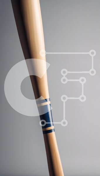 Intra Συλλεκτικό Ξύλινο Παζλ Plywood  4mm - Κοντινό πλάνο ενός ξύλινου ρόπαλου του μπέιζμπολ Σε Ξύλινο Κουτί - Διαστάσεις: 10x10 cm – 25 κομμάτια