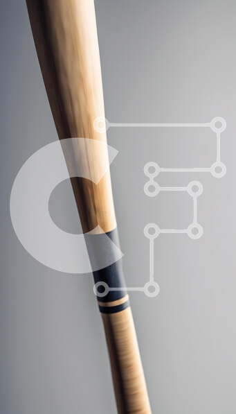 Intra Συλλεκτικό Ξύλινο Παζλ Plywood  4mm - Κοντινό πλάνο ενός ξύλινου ρόπαλου του μπέιζμπολ Σε Ξύλινο Κουτί - Διαστάσεις Puzzle: 10x10 cm – 25 κομμάτια