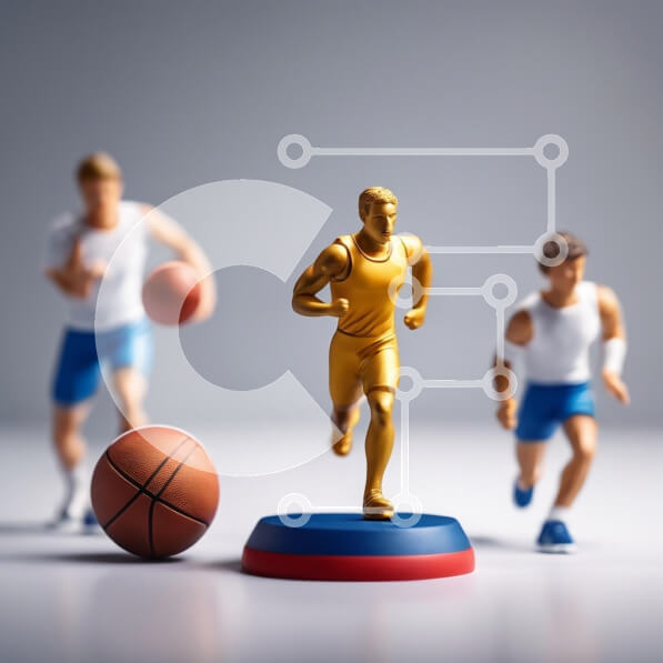 Intra Συλλεκτικό Ξύλινο Παζλ Plywood  4mm - Φιγούρες μπάσκετ σε δράση Σε Ξύλινο Κουτί - Διαστάσεις Puzzle: 10x10 cm – 25 κομμάτια