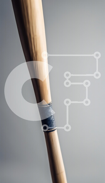 Intra Συλλεκτικό Ξύλινο Παζλ Plywood  4mm - Κοντινό πλάνο ενός ρόπαλου του μπέιζμπολ Σε Ξύλινο Κουτί - Διαστάσεις: 10x10 cm – 25 κομμάτια