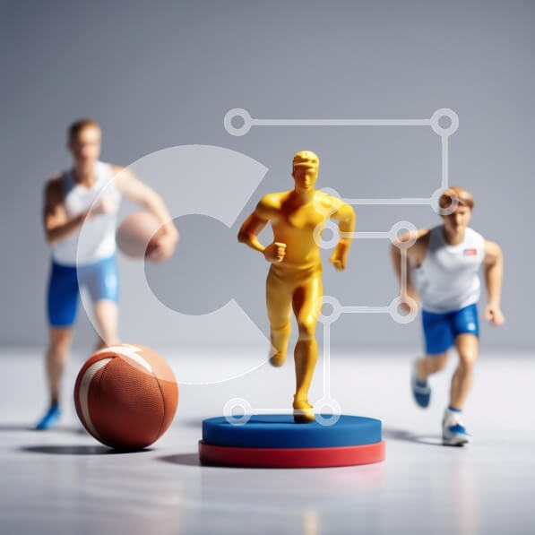 Intra Συλλεκτικό Ξύλινο Παζλ Plywood  4mm - Μινιατούρες Αθλητικές Φιγούρες σε Αθλητική Δράση Σε Ξύλινο Κουτί - Διαστάσεις Puzzle: 10x10 cm – 25 κομμάτια