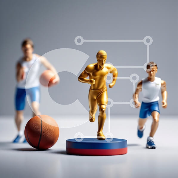 Intra Συλλεκτικό Ξύλινο Παζλ Plywood  4mm - Δυναμική αθλητική σκηνή με φιγούρες δράσης Σε Ξύλινο Κουτί - Διαστάσεις Puzzle: 10x10 cm – 25 κομμάτια