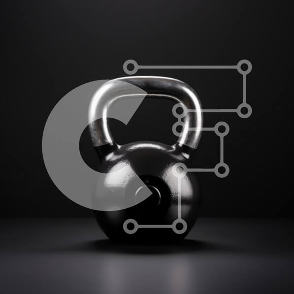 Intra Συλλεκτικό Ξύλινο Παζλ Plywood  4mm - Μαύρο Kettlebell σε σκούρο φόντο Σε Ξύλινο Κουτί - Διαστάσεις: 10x10 cm – 25 κομμάτια