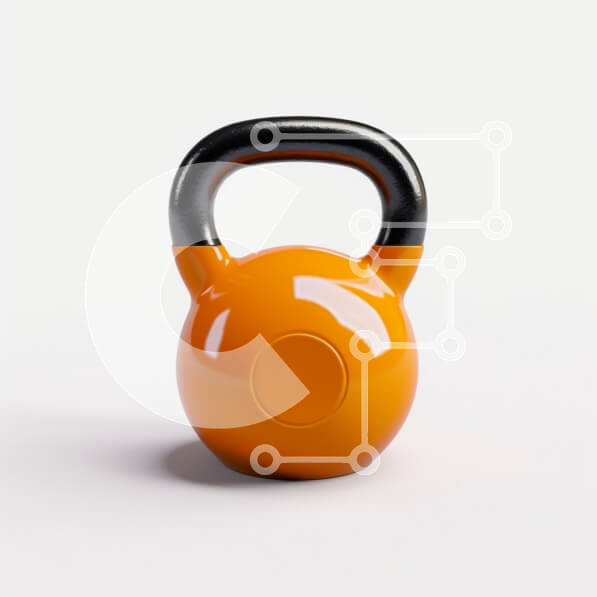 Intra Συλλεκτικό Ξύλινο Παζλ Plywood  4mm - Πορτοκαλί Kettlebell σε λευκό φόντο Σε Ξύλινο Κουτί - Διαστάσεις: 10x10 cm – 25 κομμάτια