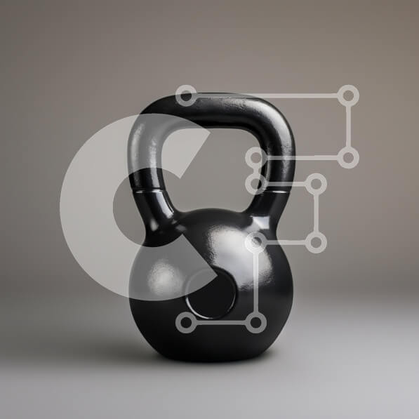 Intra Συλλεκτικό Ξύλινο Παζλ Plywood  4mm - Γυαλιστερό μαύρο Kettlebell Σε Ξύλινο Κουτί - Διαστάσεις: 10x10 cm – 25 κομμάτια