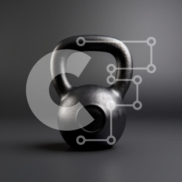 Intra Συλλεκτικό Ξύλινο Παζλ Plywood  4mm - Μαύρο Kettlebell σε γκρι φόντο Σε Ξύλινο Κουτί - Διαστάσεις: 10x10 cm – 25 κομμάτια