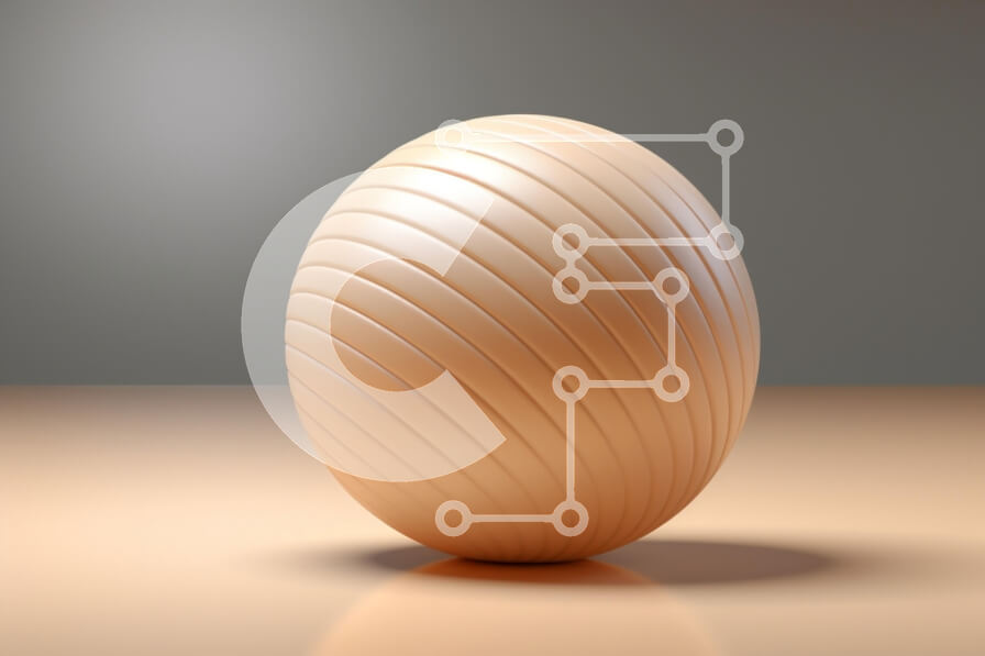 Intra Συλλεκτικό Ξύλινο Παζλ Plywood  4mm - Γυαλιστερή ροδακινί σφαίρα με αυλάκια Σε Ξύλινο Κουτί - Διαστάσεις Puzzle: 10x10 cm – 25 κομμάτια