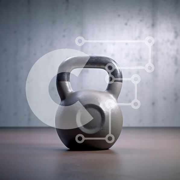 Intra Συλλεκτικό Ξύλινο Παζλ Plywood  4mm - Γκρι Kettlebell σε λεία επιφάνεια Σε Ξύλινο Κουτί - Διαστάσεις: 10x10 cm – 25 κομμάτια