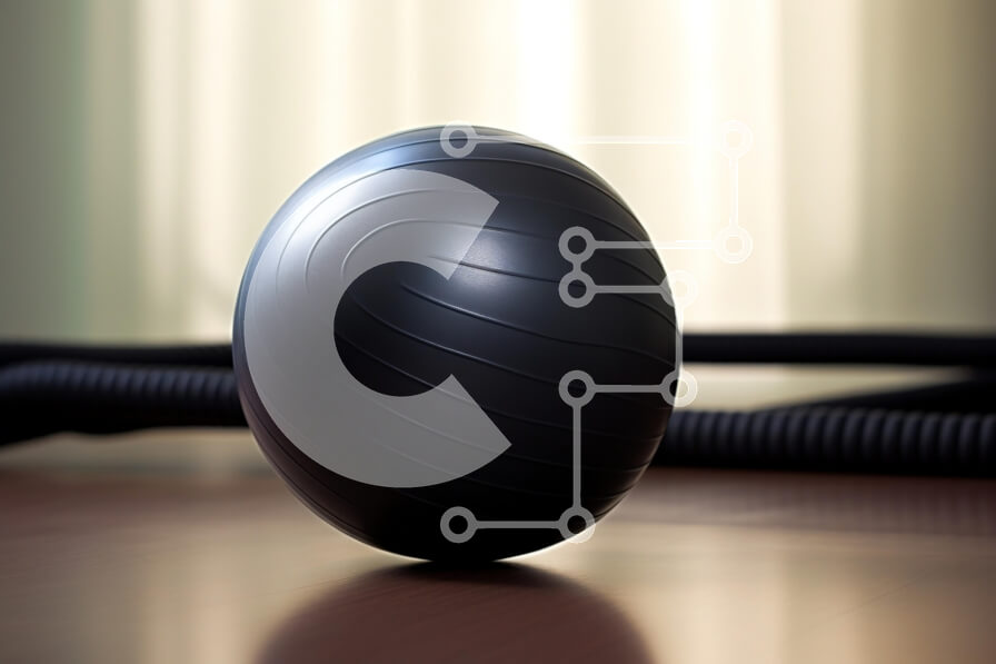 Intra Συλλεκτικό Ξύλινο Παζλ Plywood  4mm - Μαύρη μπάλα γυμναστικής σε ξύλινο πάτωμα Σε Ξύλινο Κουτί - Διαστάσεις: 10x10 cm – 25 κομμάτια