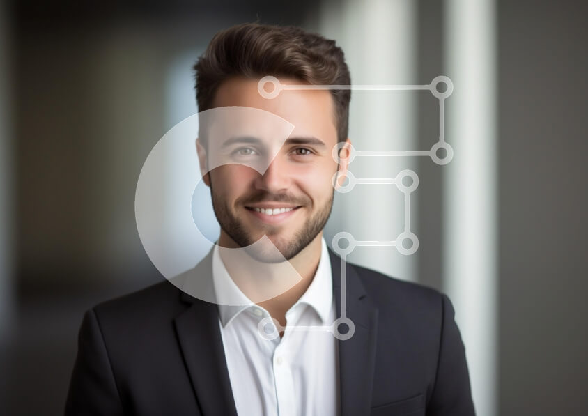 Intra Συλλεκτικό Ξύλινο Παζλ Plywood  4mm - Νέος επαγγελματίας με κοστούμι Σε Ξύλινο Κουτί - Διαστάσεις Puzzle: 10x10 cm – 25 κομμάτια