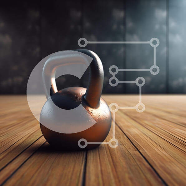 Intra Συλλεκτικό Ξύλινο Παζλ Plywood  4mm - Kettlebell στο ξύλινο πάτωμα Σε Ξύλινο Κουτί - Διαστάσεις Puzzle: 10x10 cm – 25 κομμάτια