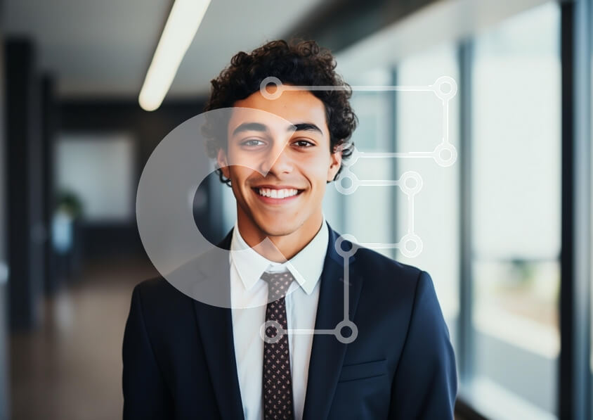 Intra Συλλεκτικό Ξύλινο Παζλ Plywood  4mm - Νέος επιχειρηματίας στο σύγχρονο γραφείο Σε Ξύλινο Κουτί - Διαστάσεις Puzzle: 10x10 cm – 25 κομμάτια