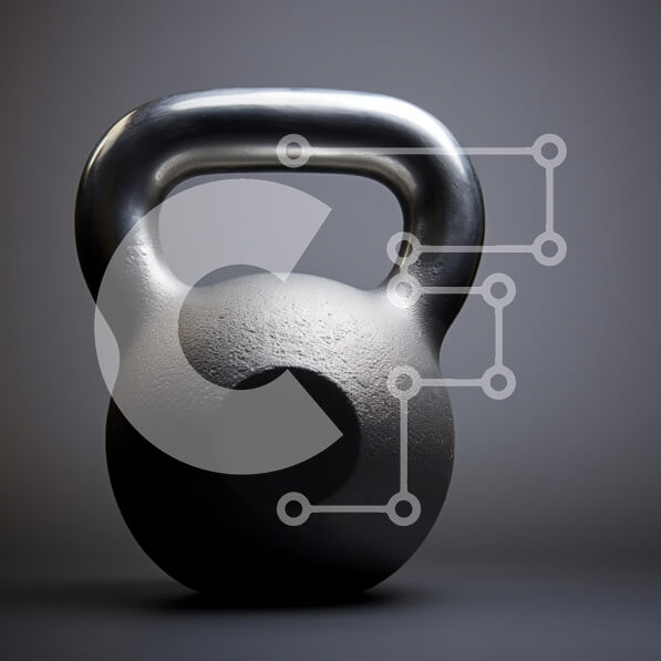 Intra Συλλεκτικό Ξύλινο Παζλ Plywood  4mm - Κομψό Kettlebell σε φόντο κλίσης Σε Ξύλινο Κουτί - Διαστάσεις Puzzle: 10x10 cm – 25 κομμάτια