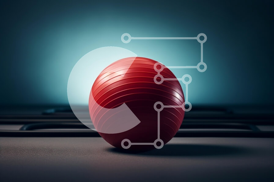 Intra Συλλεκτικό Ξύλινο Παζλ Plywood  4mm - Κόκκινη ραβδωτή μπάλα σε λεία επιφάνεια Σε Ξύλινο Κουτί - Διαστάσεις: 10x10 cm – 25 κομμάτια