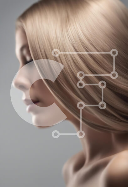 Intra Συλλεκτικό Ξύλινο Παζλ Plywood  4mm - Προφίλ ενός ατόμου με ρέοντα μαλλιά σε γκρι φόντο Σε Ξύλινο Κουτί - Διαστάσεις Puzzle: 10x10 cm – 25 κομμάτια