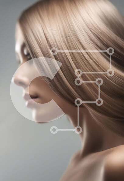 Intra Συλλεκτικό Ξύλινο Παζλ Plywood  4mm - Κοντινό πλάνο προφίλ μιας γυναίκας με ρέοντα μαλλιά Σε Ξύλινο Κουτί - Διαστάσεις Puzzle: 10x10 cm – 25 κομμάτια