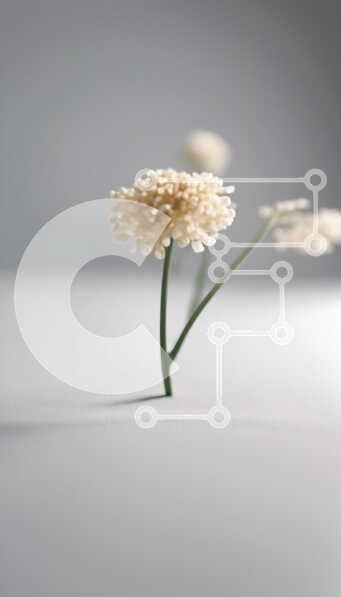 Intra Συλλεκτικό Ξύλινο Παζλ Plywood  4mm - Λεπτά χλωμά λουλούδια σε μινιμαλιστικό φόντο Σε Ξύλινο Κουτί - Διαστάσεις Puzzle: 10x10 cm – 25 κομμάτια