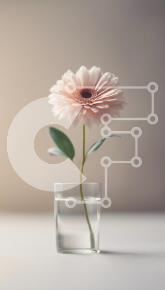 Intra Συλλεκτικό Ξύλινο Παζλ Plywood  4mm - Ροζ λουλούδι σε γυάλινο βάζο Σε Ξύλινο Κουτί - Διαστάσεις Puzzle: 10x10 cm – 25 κομμάτια