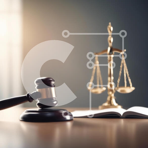 Intra Συλλεκτικό Ξύλινο Παζλ Plywood  4mm - Gavel και ζυγαριά δικαιοσύνης σε ένα ξύλινο τραπέζι Σε Ξύλινο Κουτί - Διαστάσεις Puzzle: 10x10 cm – 25 κομμάτια