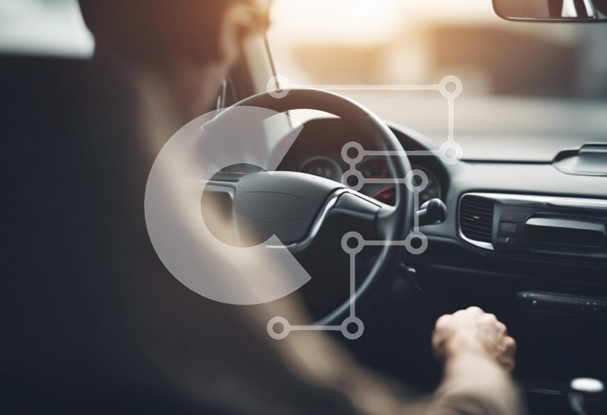 Intra Συλλεκτικό Ξύλινο Παζλ Plywood  4mm - Άτομο που οδηγεί αυτοκίνητο με το φως του ήλιου να τρέχει μέσα Σε Ξύλινο Κουτί - Διαστάσεις Puzzle: 10x10 cm – 25 κομμάτια