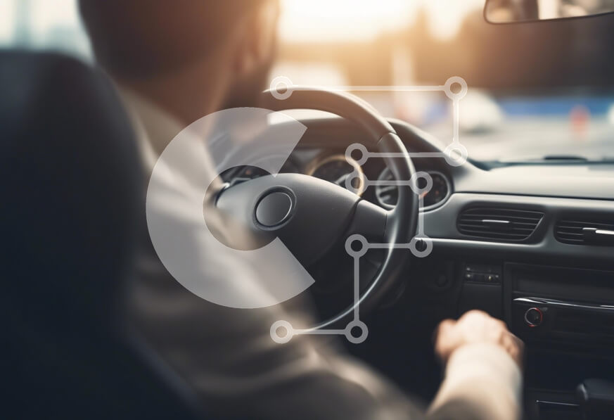 Intra Συλλεκτικό Ξύλινο Παζλ Plywood  4mm - Άνδρας που οδηγεί αυτοκίνητο με μαλακό βραδινό φως Σε Ξύλινο Κουτί - Διαστάσεις Puzzle: 10x10 cm – 25 κομμάτια