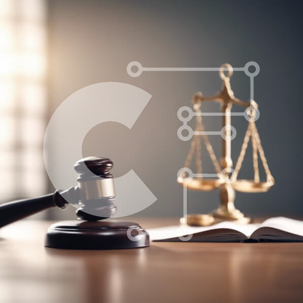 Intra Συλλεκτικό Ξύλινο Παζλ Plywood  4mm - Gavel και Scale of Justice on a Desk Σε Ξύλινο Κουτί - Διαστάσεις Puzzle: 10x10 cm – 25 κομμάτια