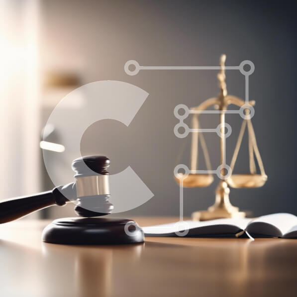 Intra Συλλεκτικό Ξύλινο Παζλ Plywood  4mm - Gavel και Scale of Justice in a Legal Setting Σε Ξύλινο Κουτί - Διαστάσεις Puzzle: 10x10 cm – 25 κομμάτια