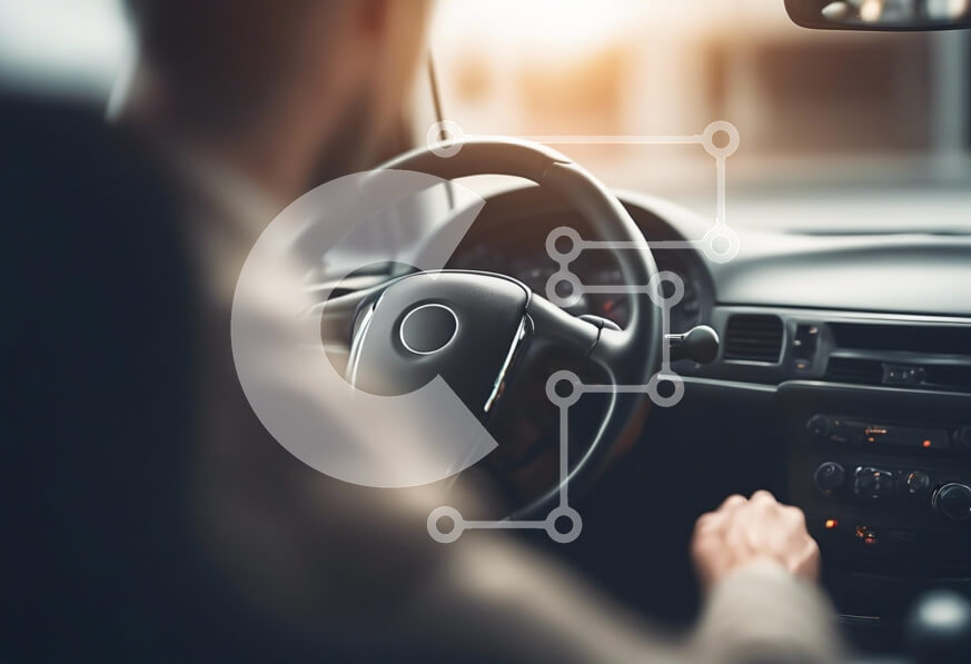 Intra Συλλεκτικό Ξύλινο Παζλ Plywood  4mm - Εσωτερικό αυτοκινήτου με τιμόνι και ταμπλό Σε Ξύλινο Κουτί - Διαστάσεις Puzzle: 10x10 cm – 25 κομμάτια