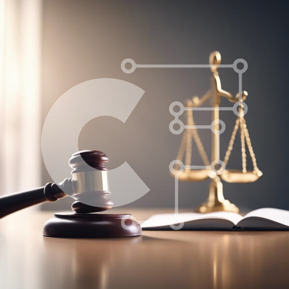 Intra Συλλεκτικό Ξύλινο Παζλ Plywood  4mm - Ρύθμιση αίθουσας δικαστηρίου με Gavel και Scale of Justice Σε Ξύλινο Κουτί - Διαστάσεις Puzzle: 10x10 cm – 25 κομμάτια