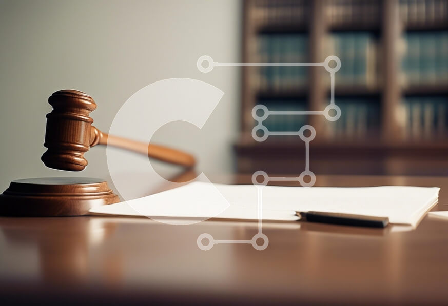 Intra Συλλεκτικό Ξύλινο Παζλ Plywood  4mm - Ξύλινο σφυρί σε τραπέζι δικαστηρίου με νομικά έγγραφα Σε Ξύλινο Κουτί - Διαστάσεις Puzzle: 10x10 cm – 25 κομμάτια