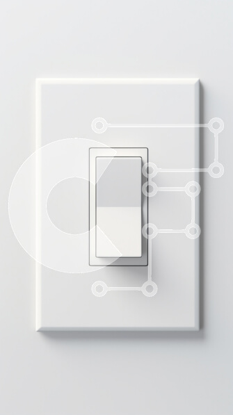 Intra Συλλεκτικό Ξύλινο Παζλ Plywood  4mm - Μοντέρνος διακόπτης φωτός σε λευκό τοίχο Σε Ξύλινο Κουτί - Διαστάσεις Puzzle: 10x10 cm – 25 κομμάτια