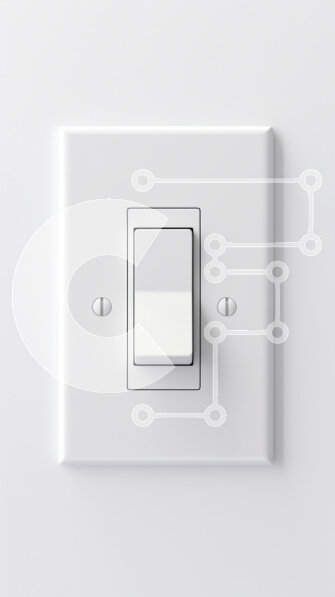 Intra Συλλεκτικό Ξύλινο Παζλ Plywood  4mm - Μοντέρνος διακόπτης φωτός σε λευκό τοίχο Σε Ξύλινο Κουτί - Διαστάσεις: 10x10 cm – 25 κομμάτια