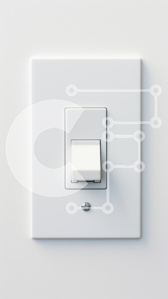 Intra Συλλεκτικό Ξύλινο Παζλ Plywood  4mm - Μινιμαλιστικός διακόπτης λευκού φωτός σε λευκό τοίχο Σε Ξύλινο Κουτί - Διαστάσεις: 10x10 cm – 25 κομμάτια