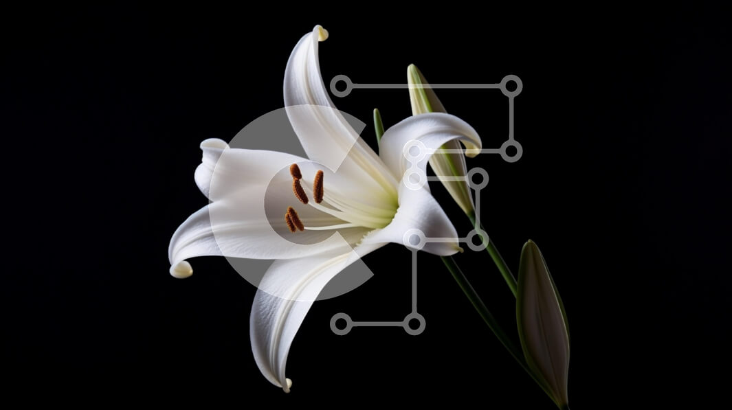 Intra Συλλεκτικό Ξύλινο Παζλ Plywood  4mm - Λευκό λουλούδι κρίνων σε σκούρο φόντο Σε Ξύλινο Κουτί - Διαστάσεις: 10x10 cm – 25 κομμάτια