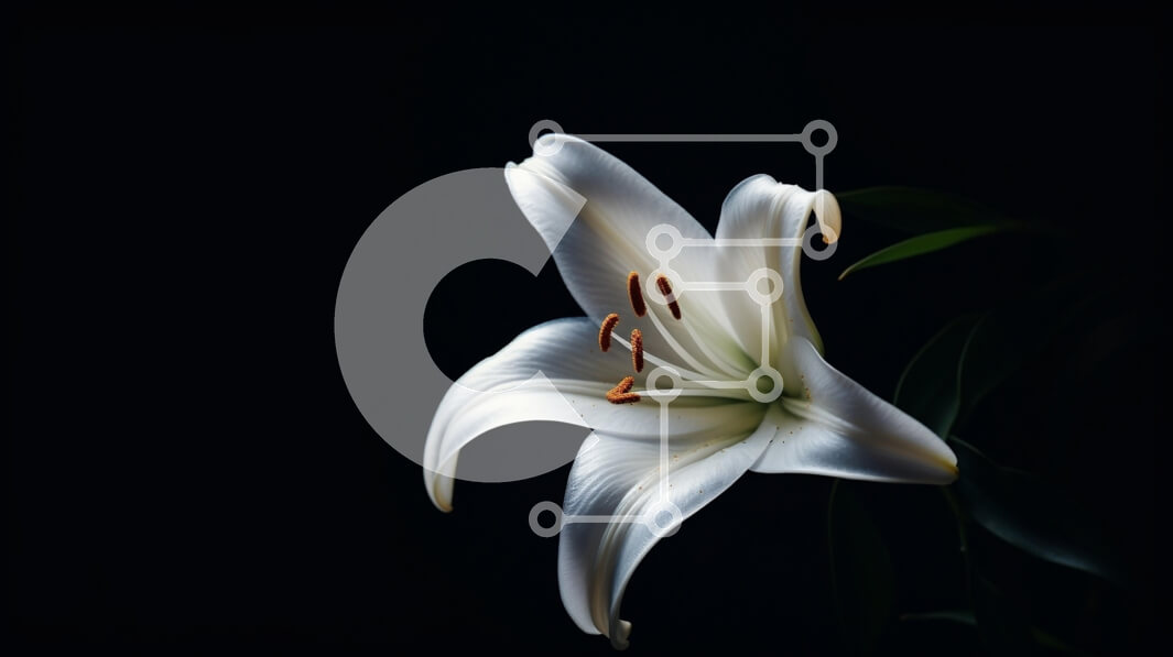 Intra Συλλεκτικό Ξύλινο Παζλ Plywood  4mm - Κομψός λευκός κρίνος σε σκούρο φόντο Σε Ξύλινο Κουτί - Διαστάσεις: 10x10 cm – 25 κομμάτια