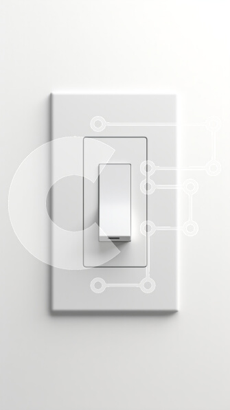 Intra Συλλεκτικό Ξύλινο Παζλ Plywood  4mm - Μινιμαλιστικός διακόπτης φωτός σε λευκό τοίχο Σε Ξύλινο Κουτί - Διαστάσεις: 10x10 cm – 25 κομμάτια