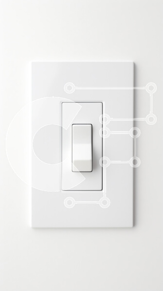 Intra Συλλεκτικό Ξύλινο Παζλ Plywood  4mm - Μοντέρνος διακόπτης φωτός σε λευκό τοίχο Σε Ξύλινο Κουτί - Διαστάσεις Puzzle: 10x10 cm – 25 κομμάτια