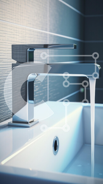 Intra Συλλεκτικό Ξύλινο Παζλ Plywood  4mm - Σύγχρονη βρύση μπάνιου με τρεχούμενο νερό Σε Ξύλινο Κουτί - Διαστάσεις Puzzle: 10x10 cm – 25 κομμάτια