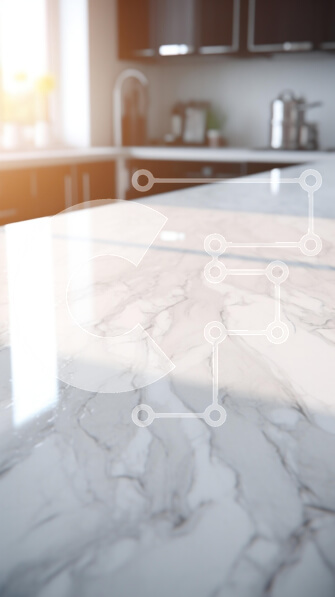 Intra Συλλεκτικό Ξύλινο Παζλ Plywood  4mm - Μοντέρνος μαρμάρινος πάγκος κουζίνας Σε Ξύλινο Κουτί - Διαστάσεις Puzzle: 10x10 cm – 25 κομμάτια