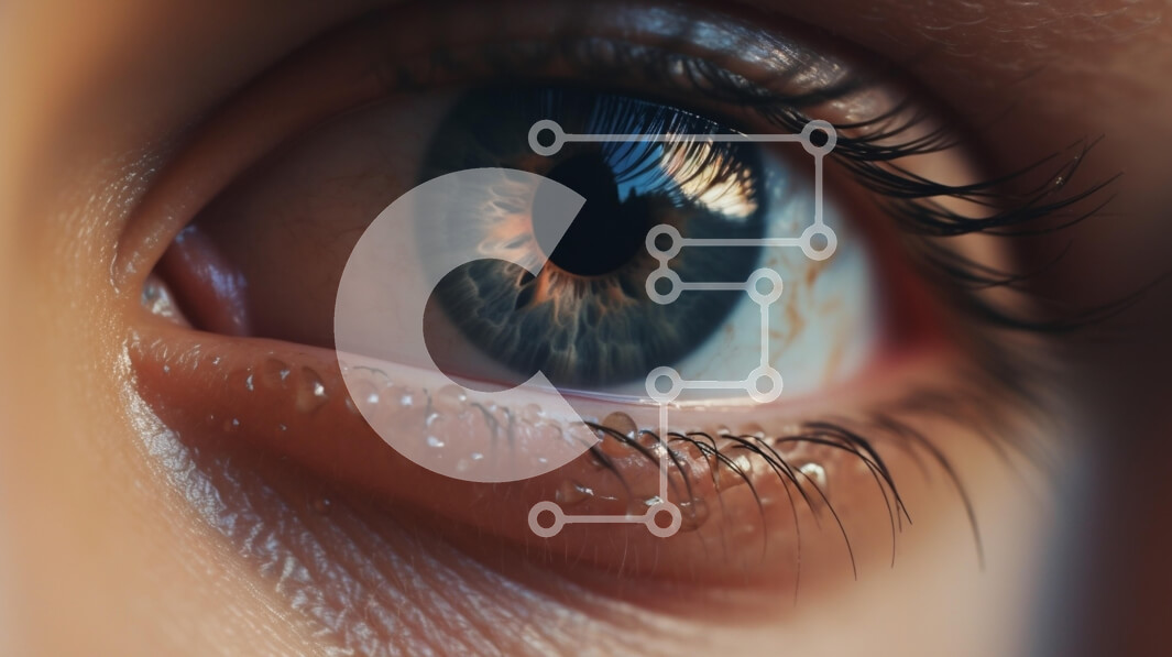 Intra Συλλεκτικό Ξύλινο Παζλ Plywood  4mm - Κοντινό πλάνο ενός ανθρώπινου ματιού με την μπλε ίριδα Σε Ξύλινο Κουτί - Διαστάσεις Puzzle: 10x10 cm – 25 κομμάτια