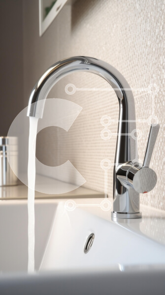 Intra Συλλεκτικό Ξύλινο Παζλ Plywood  4mm - Σύγχρονη βρύση κουζίνας με νερό που ρέει Σε Ξύλινο Κουτί - Διαστάσεις Puzzle: 10x10 cm – 25 κομμάτια