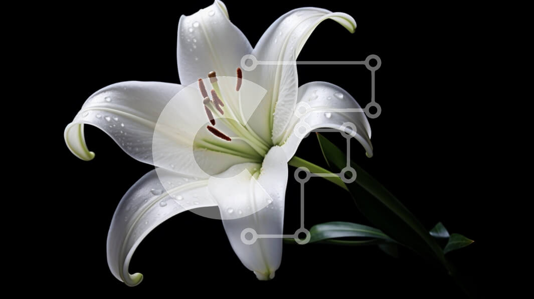 Intra Συλλεκτικό Ξύλινο Παζλ Plywood  4mm - Λευκό λουλούδι κρίνων σε μαύρο φόντο Σε Ξύλινο Κουτί - Διαστάσεις Puzzle: 10x10 cm – 25 κομμάτια