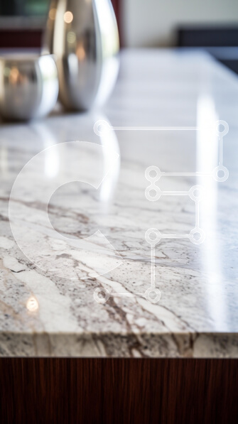 Intra Συλλεκτικό Ξύλινο Παζλ Plywood  4mm - Κομψός μαρμάρινος πάγκος με μεταλλικά βάζα Σε Ξύλινο Κουτί - Διαστάσεις Puzzle: 10x10 cm – 25 κομμάτια