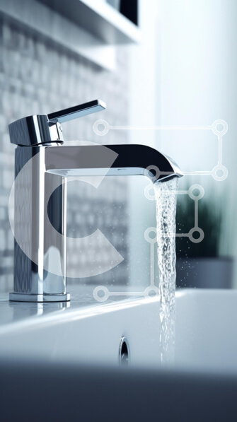 Intra Συλλεκτικό Ξύλινο Παζλ Plywood  4mm - Μοντέρνα βρύση χρωμίου με τρεχούμενο νερό Σε Ξύλινο Κουτί - Διαστάσεις Puzzle: 10x10 cm – 25 κομμάτια