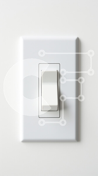 Intra Συλλεκτικό Ξύλινο Παζλ Plywood  4mm - Διακόπτης λευκού φωτός σε λευκό τοίχο Σε Ξύλινο Κουτί - Διαστάσεις Puzzle: 10x10 cm – 25 κομμάτια