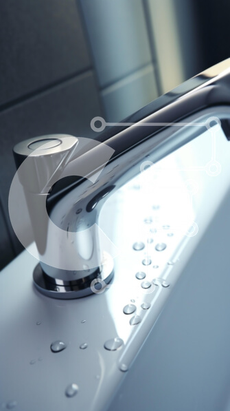 Intra Συλλεκτικό Ξύλινο Παζλ Plywood  4mm - Μοντέρνα βρύση μπάνιου με σταγονίδια νερού Σε Ξύλινο Κουτί - Διαστάσεις Puzzle: 10x10 cm – 25 κομμάτια