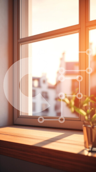 Intra Συλλεκτικό Ξύλινο Παζλ Plywood  4mm - Ηλιοφώτιστο παράθυρο με φυτό Σε Ξύλινο Κουτί - Διαστάσεις Puzzle: 10x10 cm – 25 κομμάτια