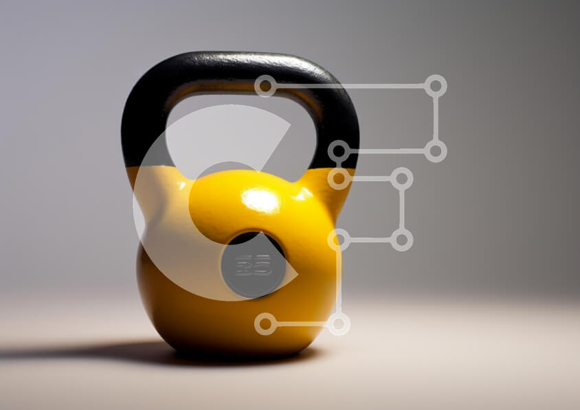 Intra Συλλεκτικό Ξύλινο Παζλ Plywood  4mm - Φωτεινό κίτρινο Kettlebell Σε Ξύλινο Κουτί - Διαστάσεις Puzzle: 10x10 cm – 25 κομμάτια